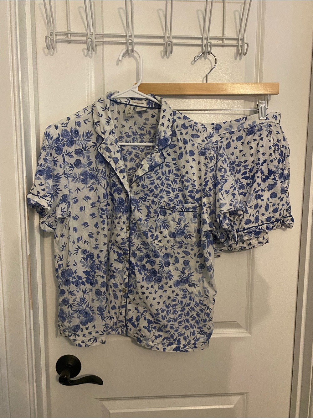 Joie White and Blue Floral Organic Cotton PJ Set